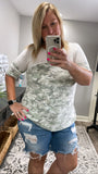 Camo Contrast Top