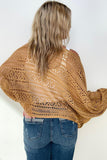 Open Knit Boatneck Sweater - Camel