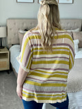 Stripe Knit Tassel Cardigan
