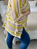 Stripe Knit Tassel Cardigan