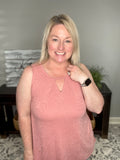 Pop Of Paisley Tank - Dusty Rose