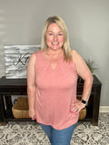 Pop Of Paisley Tank - Dusty Rose