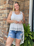 Crochet Hi-Lo Top - White