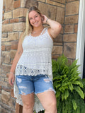Crochet Hi-Lo Top - White