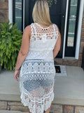Crochet Hi-Lo Top - White
