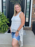 Crochet Hi-Lo Top - White