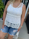 Crochet Hi-Lo Top - White