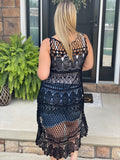 Crochet Hi-Lo Top - Black