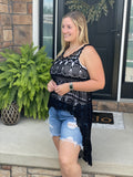 Crochet Hi-Lo Top - Black