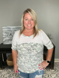 Camo Contrast Top
