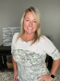 Camo Contrast Top