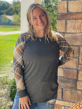 Pretty In Plaid Raglan Top