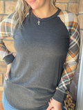 Pretty In Plaid Raglan Top