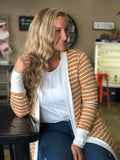 Midi Striped Cardigan - Mustard