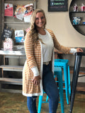 Midi Striped Cardigan - Mustard