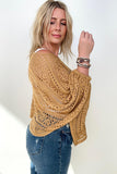 Open Knit Boatneck Sweater - Camel