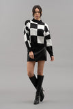 Checkered Crew Neck Sweater