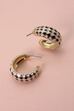 Checker Hoop Earrings