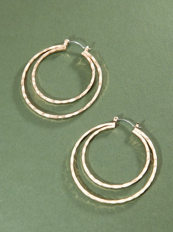 Hammered Double Hoops