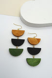 Half Moon Wood Drop Earrings