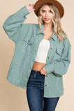 Sage Cable Knit Shacket
