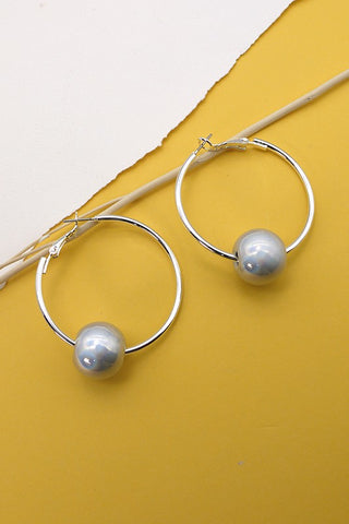 Silver Bead Hoops