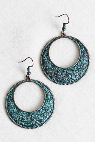 Ethnic Patina Drop Earrings