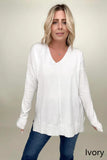 Front Seam Light Knit Sweater - 4 Colors!