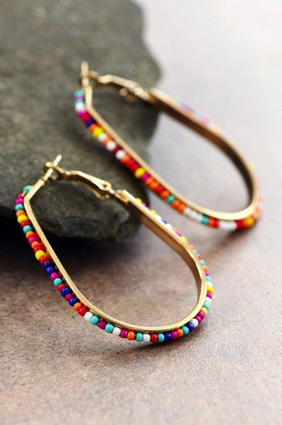 Multicolor Bead Hoops