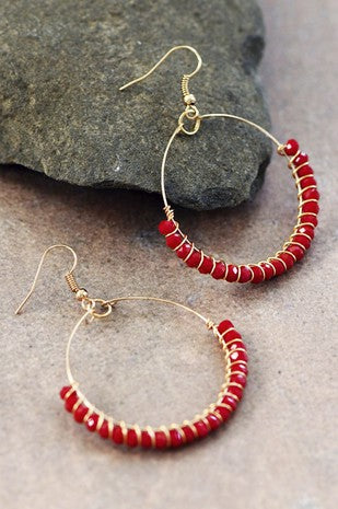 Red Bead Hoops