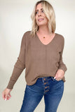Front Seam Light Knit Sweater - 4 Colors!
