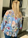 Floral Tie Front Cardigan