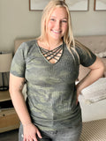 Criss Cross Camo Top