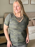 Criss Cross Camo Top