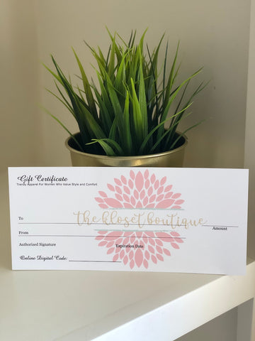 Gift Certificate/Online Gift Code