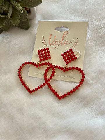 Rhinestone Heart Earrings