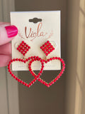 Rhinestone Heart Earrings