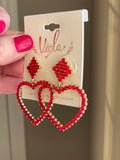 Rhinestone Heart Earrings