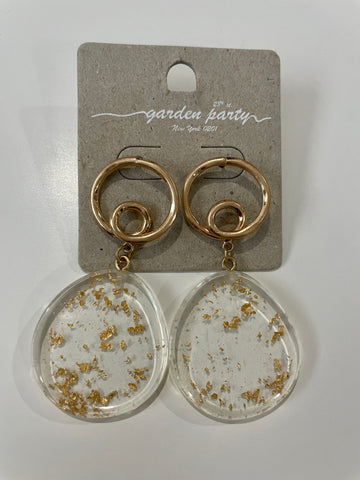 Gold Flake Acrylic Earrings