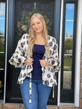 Satin Tie Front Cardigan - Ivory