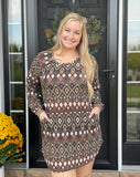 Fall Feels Printed Dress