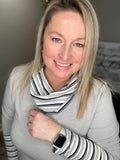 Stripe Cowl Neck Top