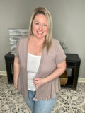 Ruffle Hem Cardigan - Taupe