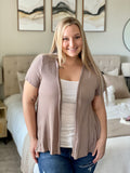 Ruffle Hem Cardigan - Taupe