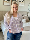 Lilac Striped Top