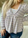 Lilac Striped Top