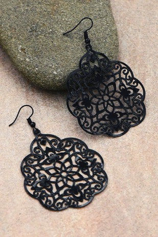 Black Filigree Earrings