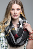 Plaid Infinity Scarf - Black