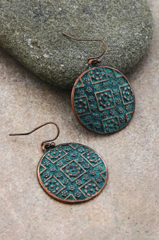 Embossed Patina Earrings