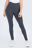 Full Length Peach Skin Soft Leggings - Charcoal